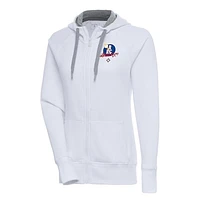 Women's Antigua White Brooklyn Royal Giants Victory Full-Zip Hoodie