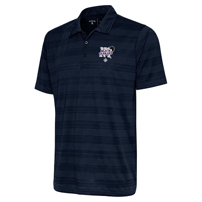 Men's Antigua Navy New York Black Yankees Compass Polo