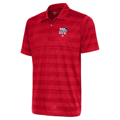 Men's Antigua Red New York Black Yankees Compass Polo