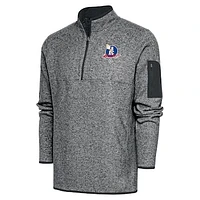 Men's Antigua Heather Charcoal Brooklyn Royal Giants Fortune Quarter-Zip Pullover Jacket
