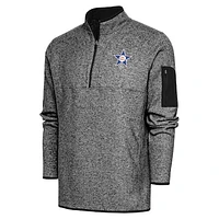 Men's Antigua Heather Black St. Louis Stars Fortune Quarter-Zip Pullover Jacket