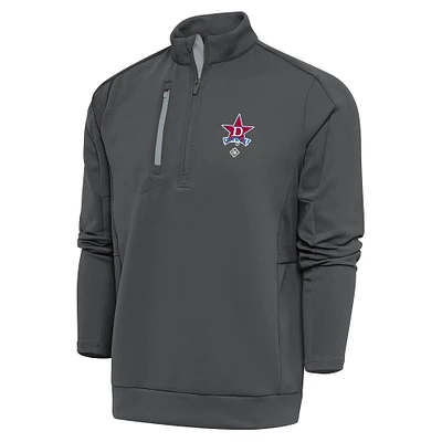 Men's Antigua Charcoal Detroit Stars Generation Quarter-Zip Pullover Top