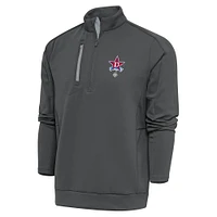 Men's Antigua Charcoal Detroit Stars Generation Quarter-Zip Pullover Top