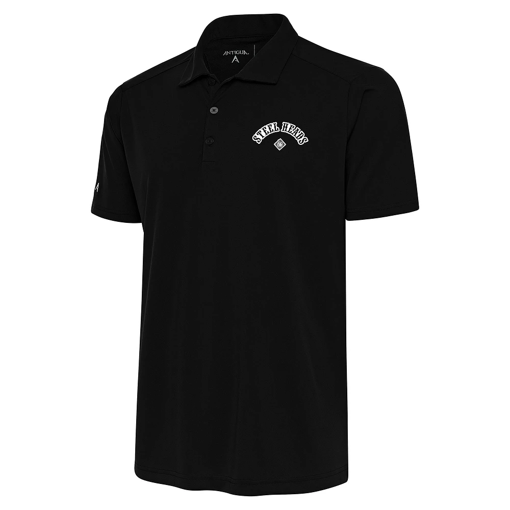 Men's Antigua Black Seattle Steelheads Tribute Polo
