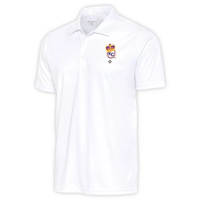 Men's Antigua White Kansas City Monarchs Big & Tall Tribute Polo