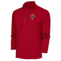 Men's Antigua Red Pittsburgh Crawfords Tribute Quarter-Zip Pullover Top