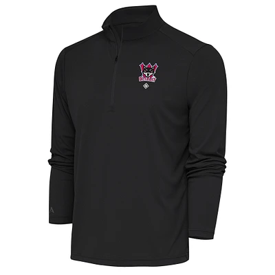 Men's Antigua Charcoal Detroit Wolves Tribute Quarter-Zip Pullover Top