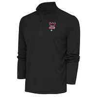 Men's Antigua Charcoal Detroit Wolves Tribute Quarter-Zip Pullover Top