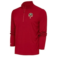 Men's Antigua Red Jacksonville Caps Tribute Quarter-Zip Pullover Top