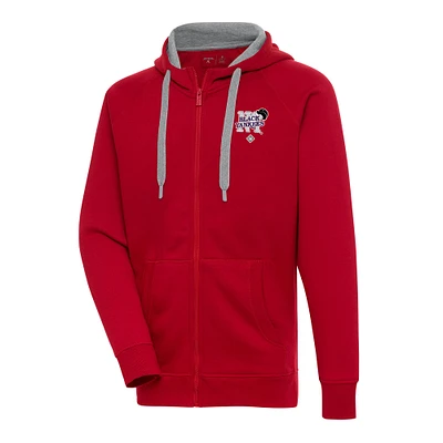Men's Antigua Red New York Black Yankees Victory Full-Zip Hoodie