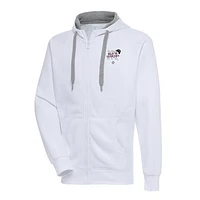 Men's Antigua White New York Black Yankees Victory Full-Zip Hoodie