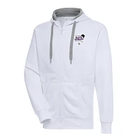 Men's Antigua White New York Black Yankees Victory Full-Zip Hoodie