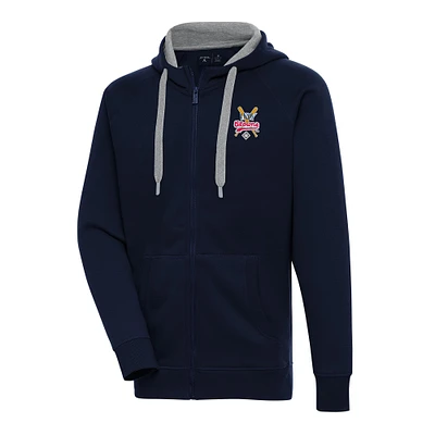 Men's Antigua Navy Indianapolis Clowns Victory Full-Zip Hoodie