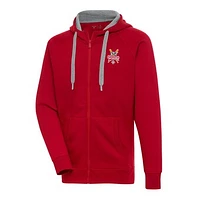 Men's Antigua Red Indianapolis Clowns Victory Full-Zip Hoodie