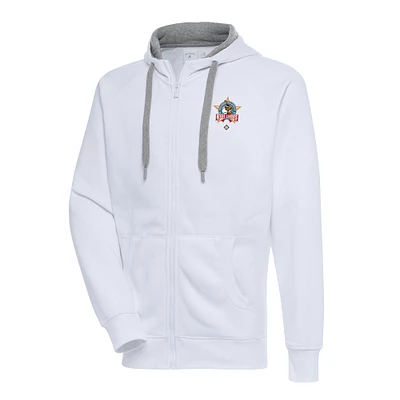 Men's Antigua White Negro League Victory Full-Zip Hoodie