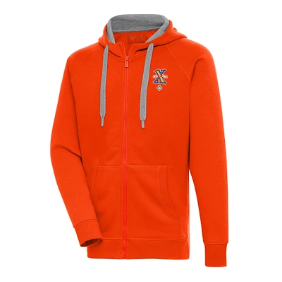 Men's Antigua Orange Cuban Giants Victory Full-Zip Hoodie