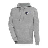 Men's Antigua Heather Gray Atlanta Black Crackers Victory Pullover Hoodie