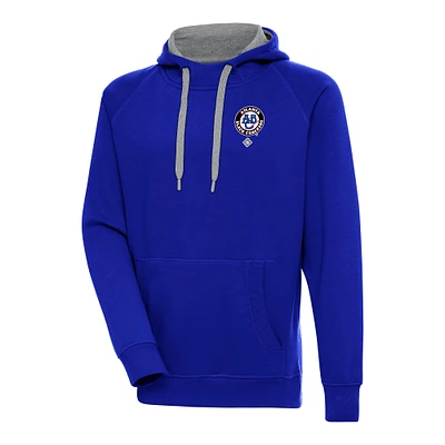 Men's Antigua Royal Atlanta Black Crackers Victory Pullover Hoodie
