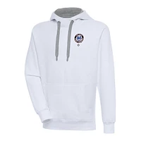 Men's Antigua Atlanta Black Crackers Victory Pullover Hoodie