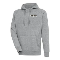 Men's Antigua Heather Gray Miami Giants Victory Pullover Hoodie