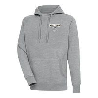 Men's Antigua Heather Gray Miami Giants Victory Pullover Hoodie