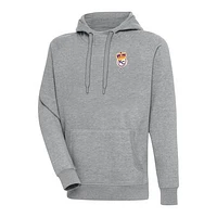 Men's Antigua Heather Gray Kansas City Monarchs Victory Pullover Hoodie