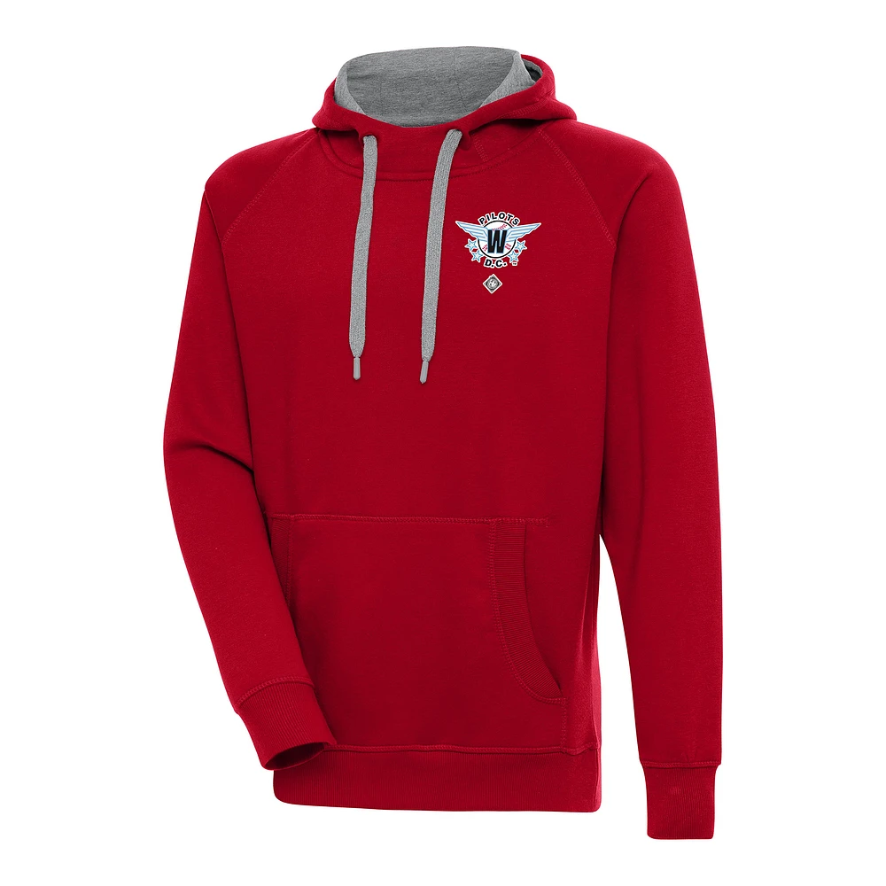 Men's Antigua Red Washington Pilots Victory Pullover Hoodie