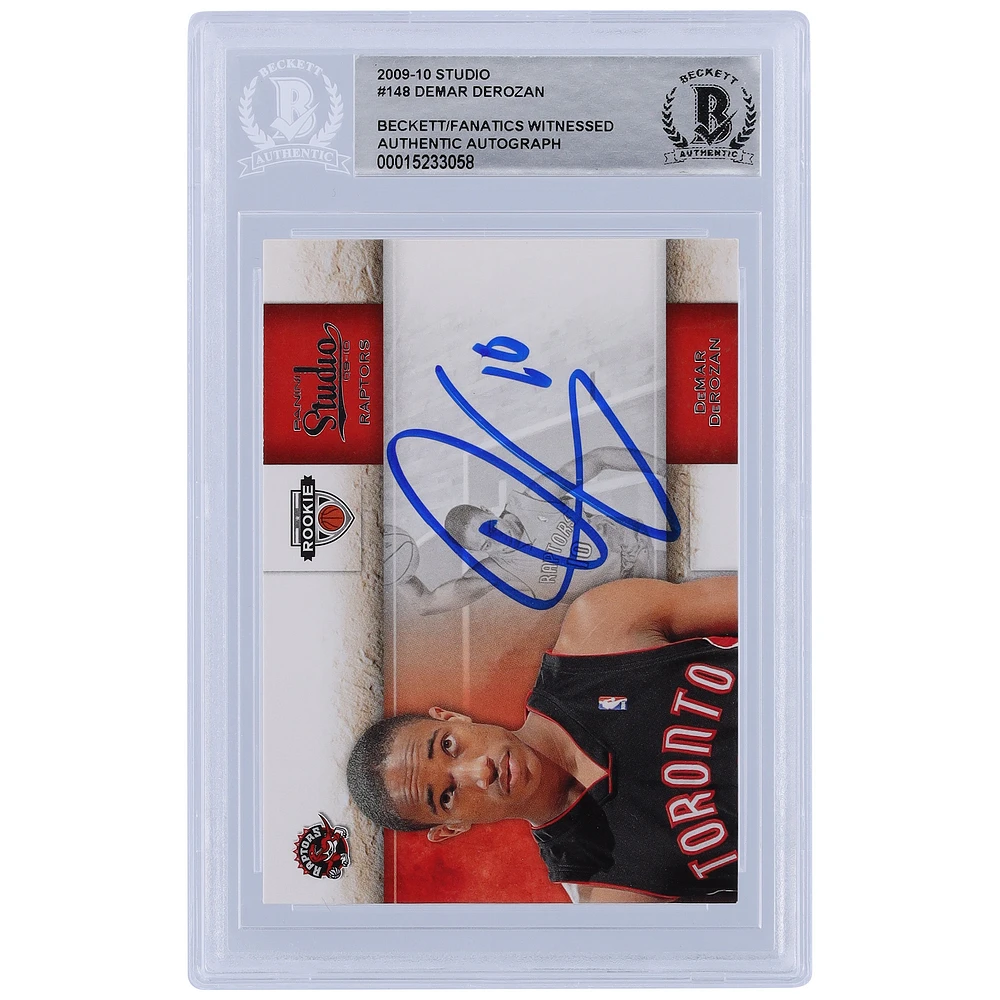 DeMar DeRozan Toronto Raptors Autographed 2009-10 Panini Studio #148 Beckett Fanatics Witnessed Authenticated Rookie Card