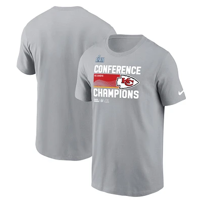 Preschool Nike Gray Kansas City Chiefs 2022 AFC Champions Locker Room Trophy Collection T-Shirt