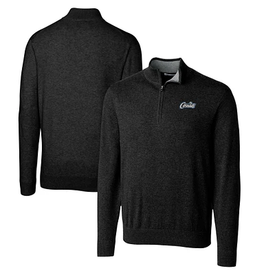 Men's Cutter & Buck Black UCF Knights Citronaut Lakemont Tri-Blend Quarter-Zip Pullover Sweater