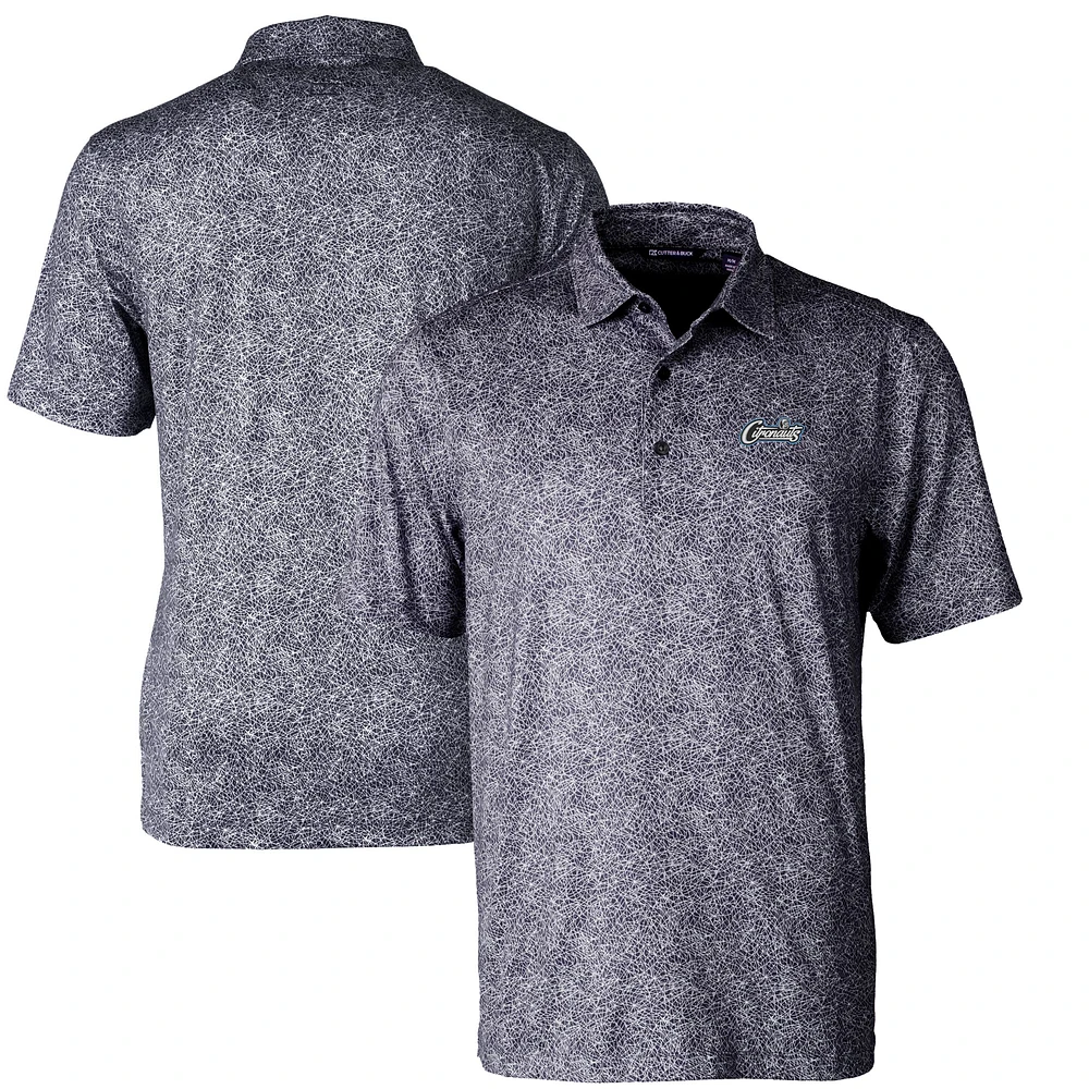 Men's Cutter & Buck Black UCF Knights Citronaut Pike Constellation Print Stretch Polo