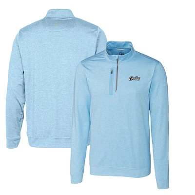 Men's Cutter & Buck Light Blue UCF Knights Citronaut Stealth Heathered Quarter-Zip Pullover Top