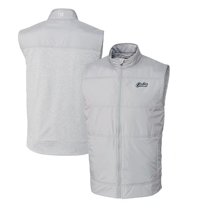 Men's Cutter & Buck Gray UCF Knights Citronaut Stealth Hybrid Quilted Windbreaker Full-Zip Vest
