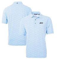 Men's Cutter & Buck Light Blue UCF Knights Citronaut Virtue Eco Pique Botanical Print Recycled Polo