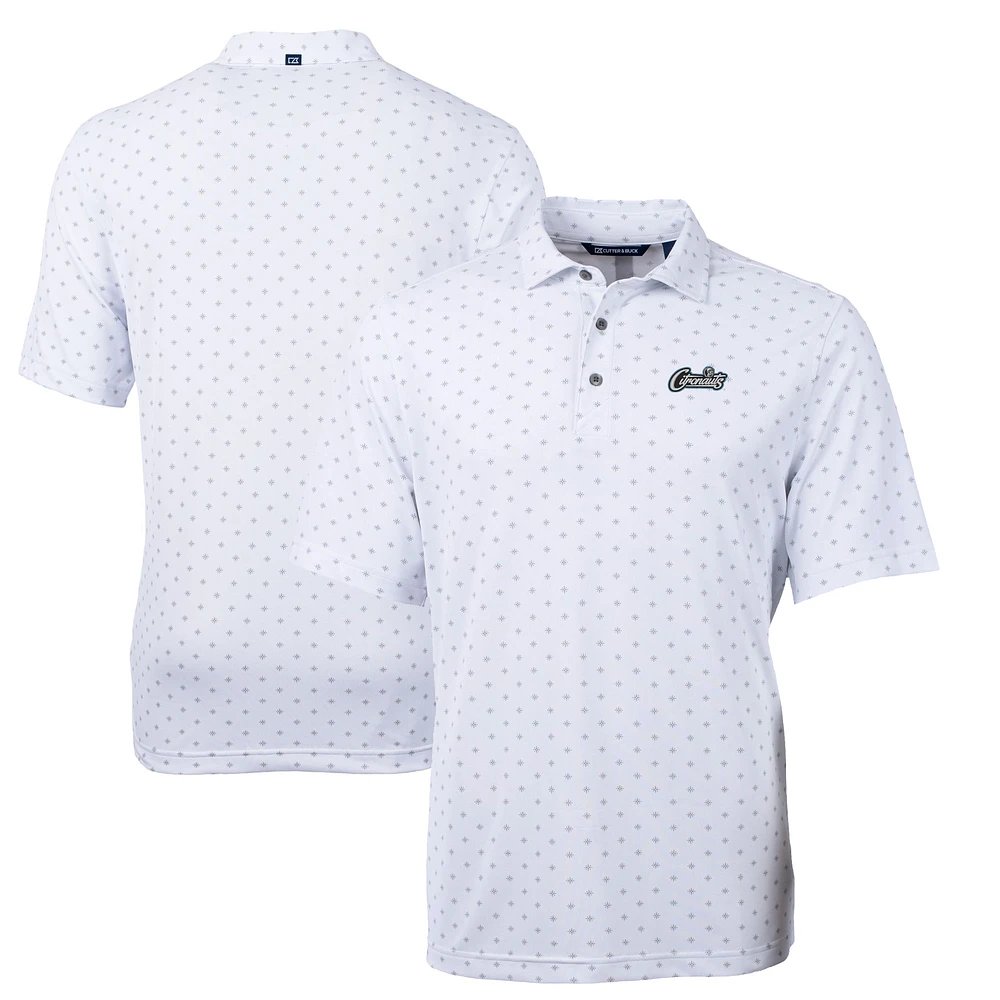 Men's Cutter & Buck White UCF Knights Citronaut Virtue Eco Pique Tile Print Recycled Polo