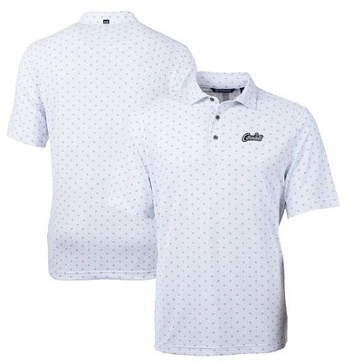 Men's Cutter & Buck White UCF Knights Citronaut Virtue Eco Pique Tile Print Recycled Polo