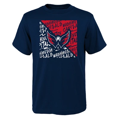 Youth Navy Washington Capitals Divide T-Shirt