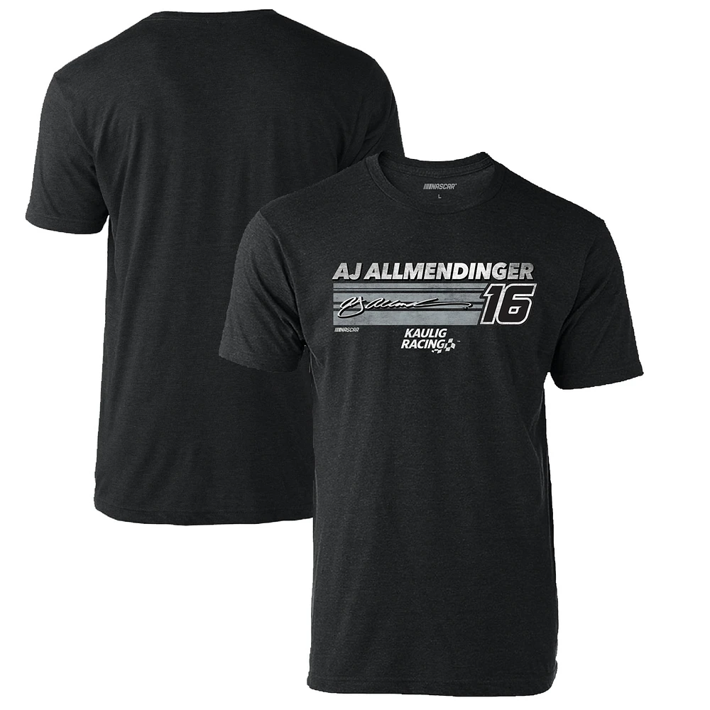 Men's Checkered Flag Heather Charcoal AJ Allmendinger Hot Lap T-Shirt