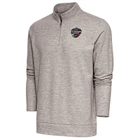 Men's Antigua Oatmeal 2023 NHL Stadium Series Gambit Quarter-Zip Pullover Top