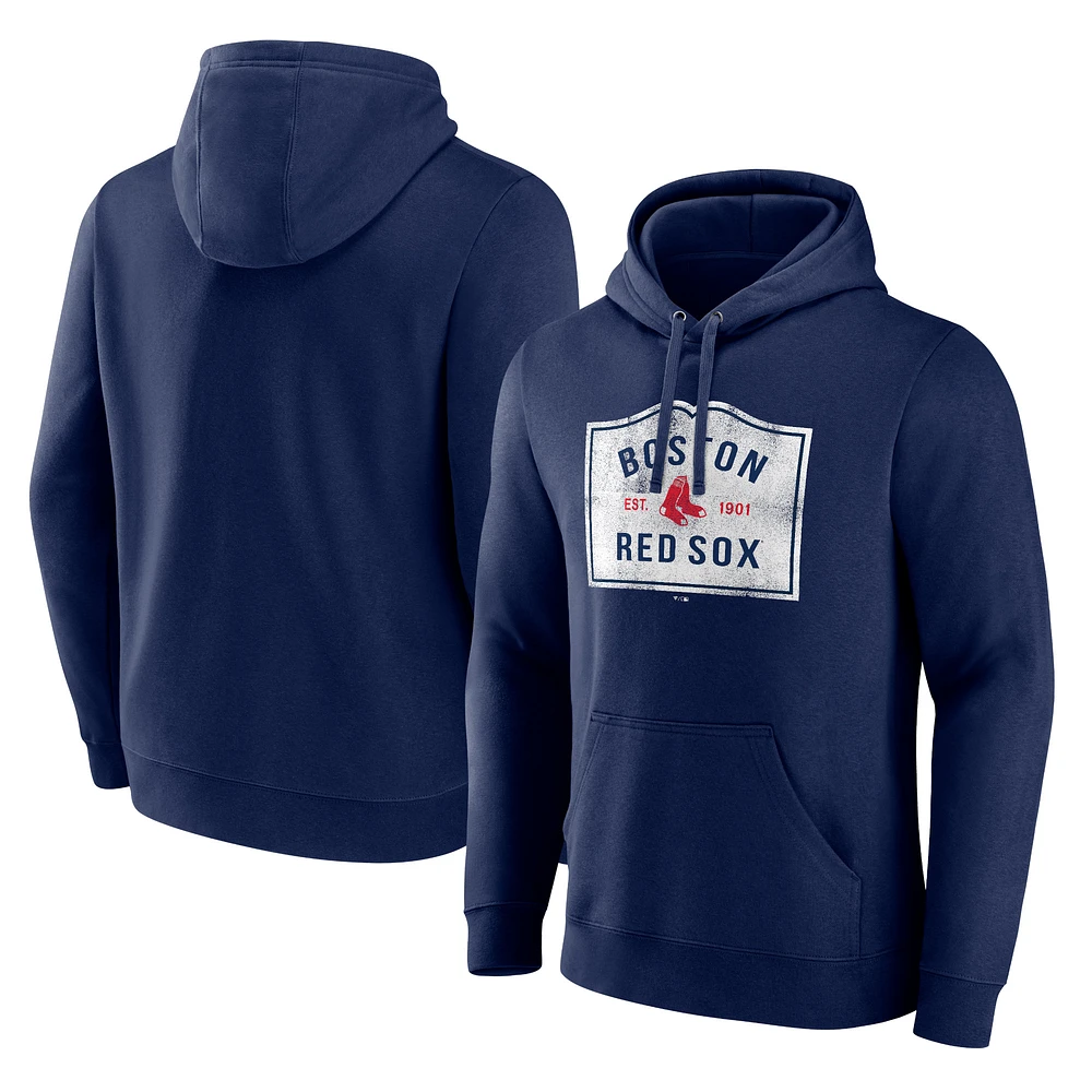 Men's Navy Boston Red Sox Welcome Sign Pullover Hoodie