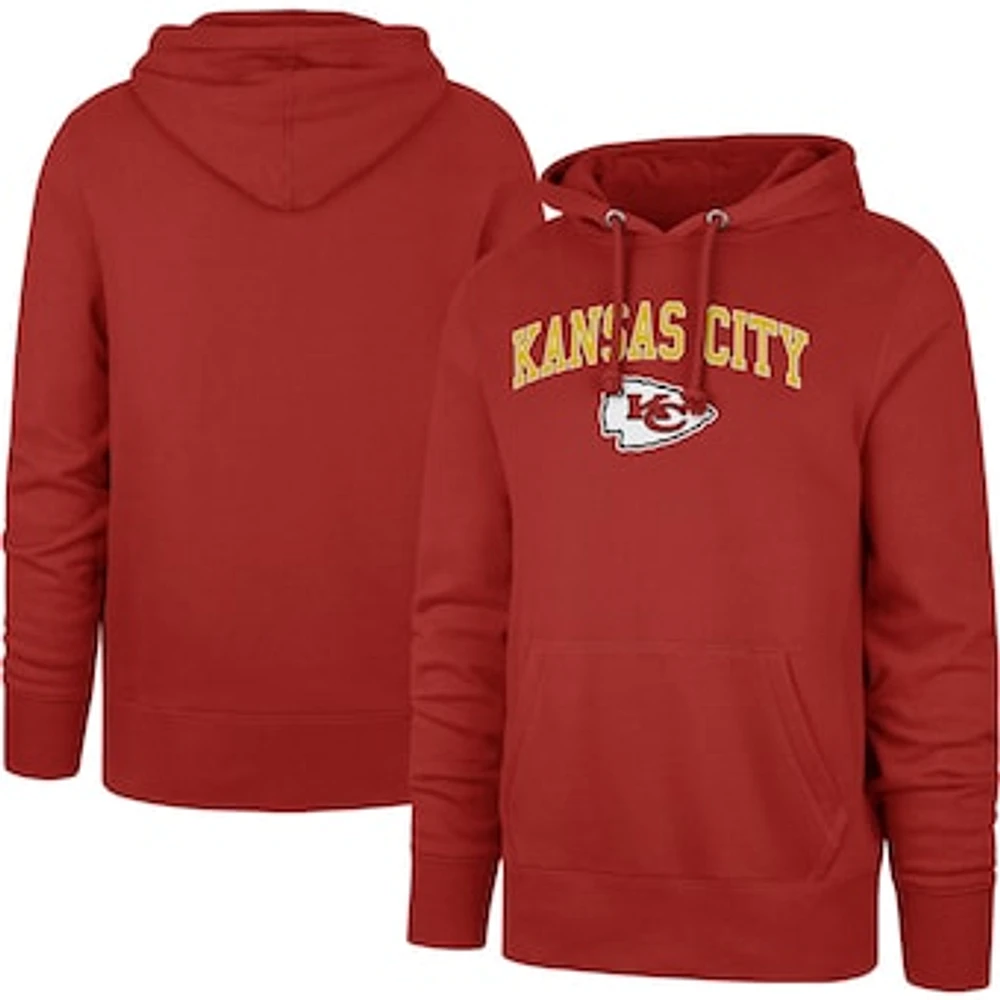 Men's '47 Red Kansas City Chiefs Arch Game Headline Pullover Hoodie