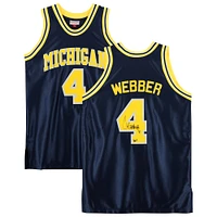 Chris Webber Michigan Wolverines Autographed Navy 1991-92 Mitchell & Ness Authentic Jersey with "Fab Five" Inscription