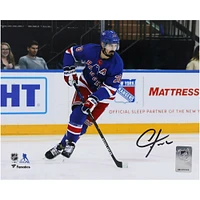 Chris Kreider New York Rangers Autographed 8" x 10" Blue Jersey with Puck Photograph