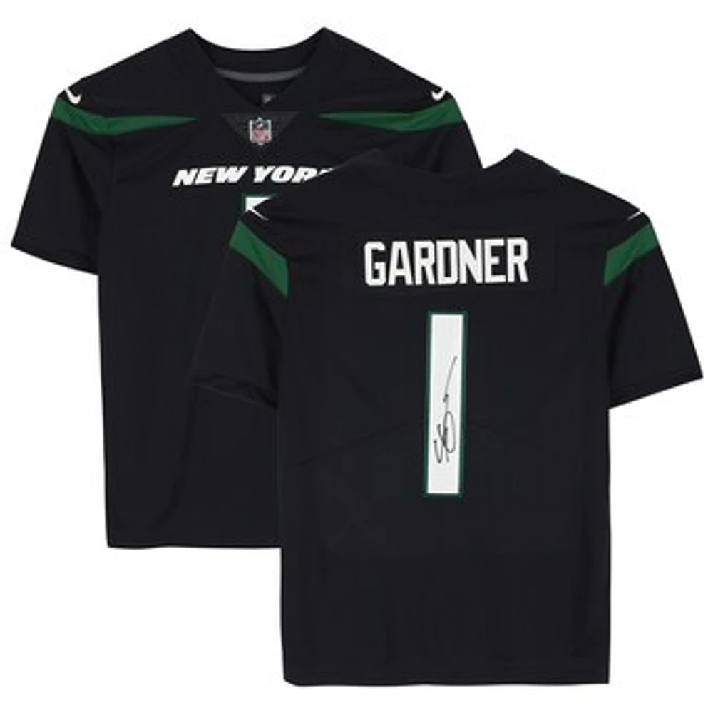 Ahmad Sauce Gardner New York Jets Autographed Black Nike Limited Jersey