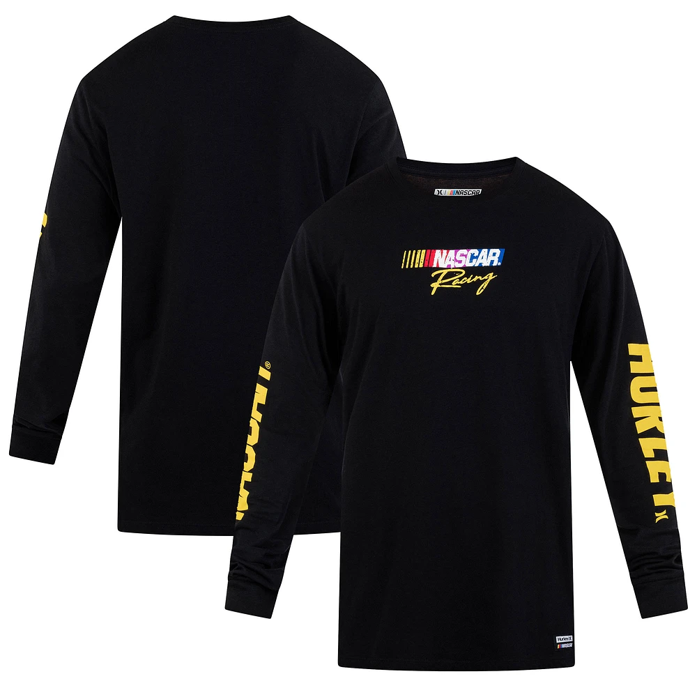 Men's Hurley x Everday Black NASCAR Everyday Faster Long Sleeve T-Shirt