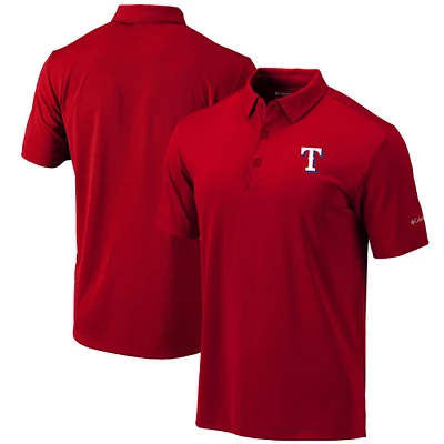 Men's Columbia Red Texas Rangers Omni-Wick Drive Polo