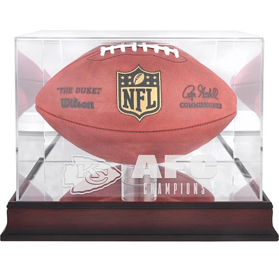 Kansas City Chiefs 2022 AFC Champions Mahogany Football Display Case