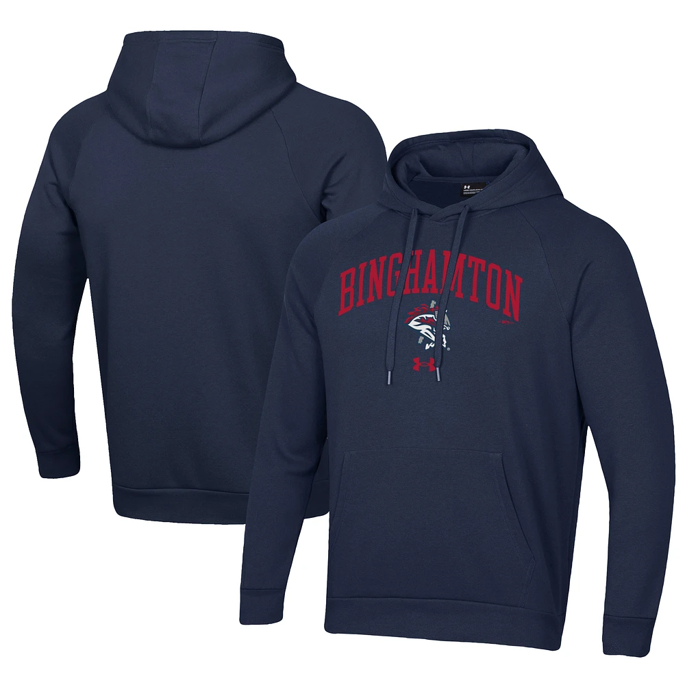 Men's Under Armour Navy Binghamton Rumble Ponies All Day Fleece Pullover Hoodie