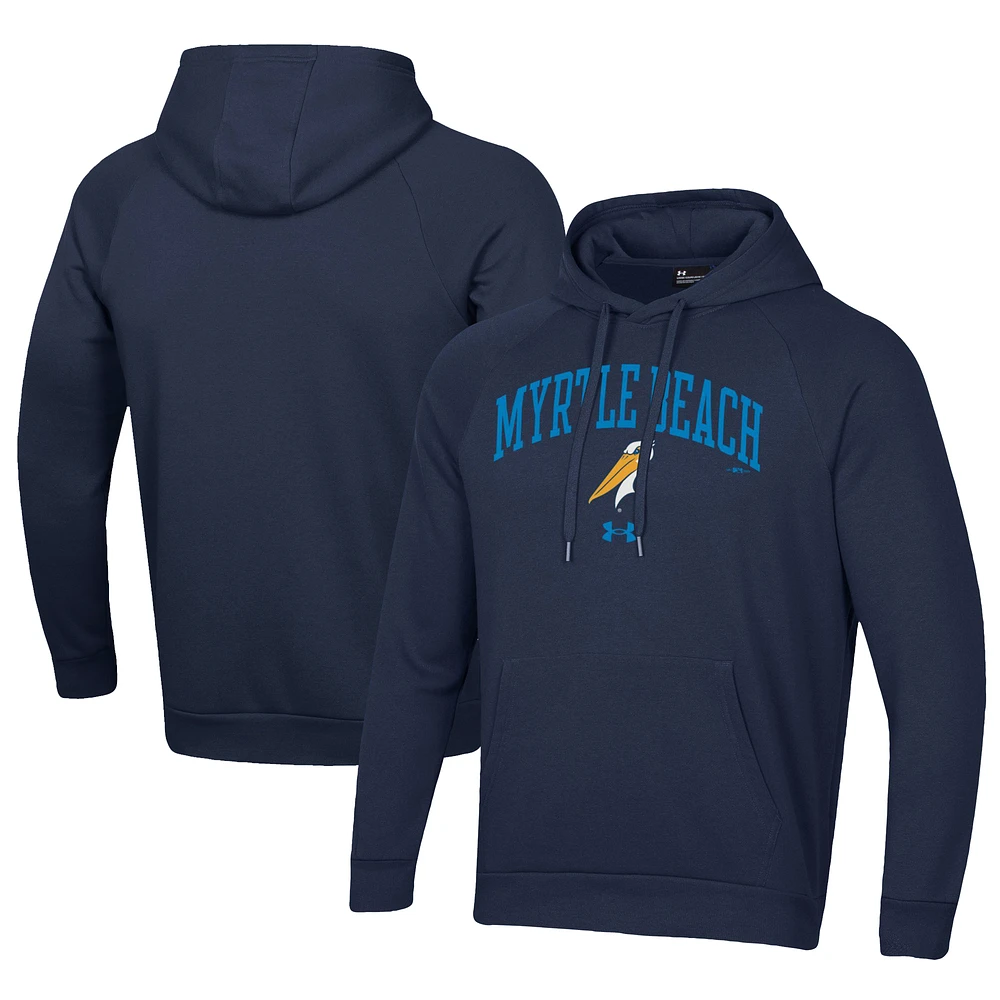 Men's Under Armour Navy Myrtle Beach Pelicans All Day Fleece Pullover Hoodie