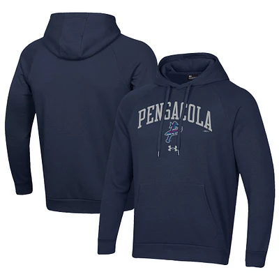 Men's Under Armour Navy Pensacola Blue Wahoos All Day Fleece Pullover Hoodie